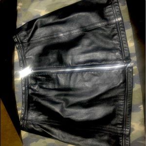 Black Leather(genuine) mini skirt